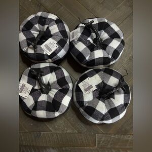 Buffalo Plaid Fabric Pumpkins 4pk